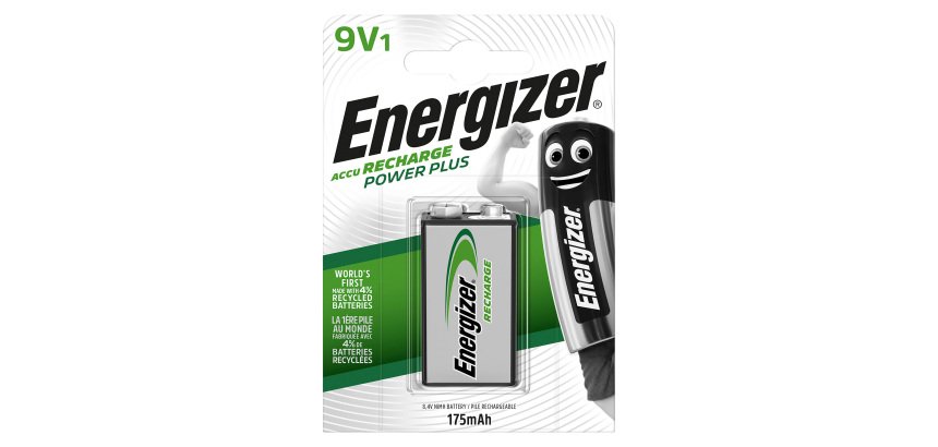 Energizer 9V Rechargeable Batteries Power Plus 6HR61 175mAh NiMH