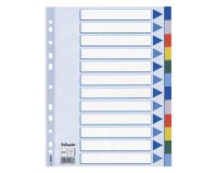Esselte Dividers Blank A4 Assorted 12 tabs pp blank 10 pieces