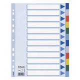 Esselte Dividers Blank A4 Assorted 12 tabs pp blank 10 pieces