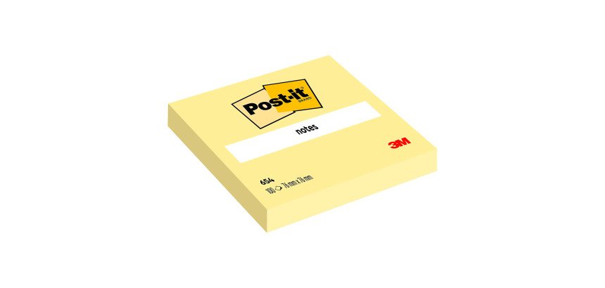 2+1 Confezioni Post-it adesivo standard giallo canary 76 x 76 mm 100 ff 12 unità 1 confezione in omaggio