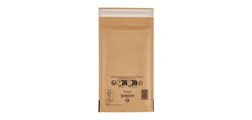 Mail Lite Padded Envelopes B/00 120 (W) x 210 (H) mm Peel and Seal Gold Pack of 100