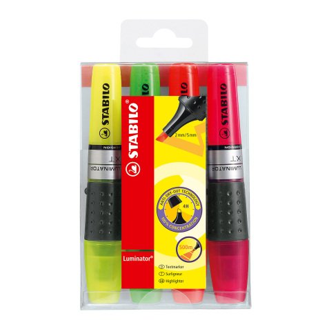 STABILO LUMINATOR 71/3 Highlighter Assorted Medium Chisel 2-5 mm Pack of 4