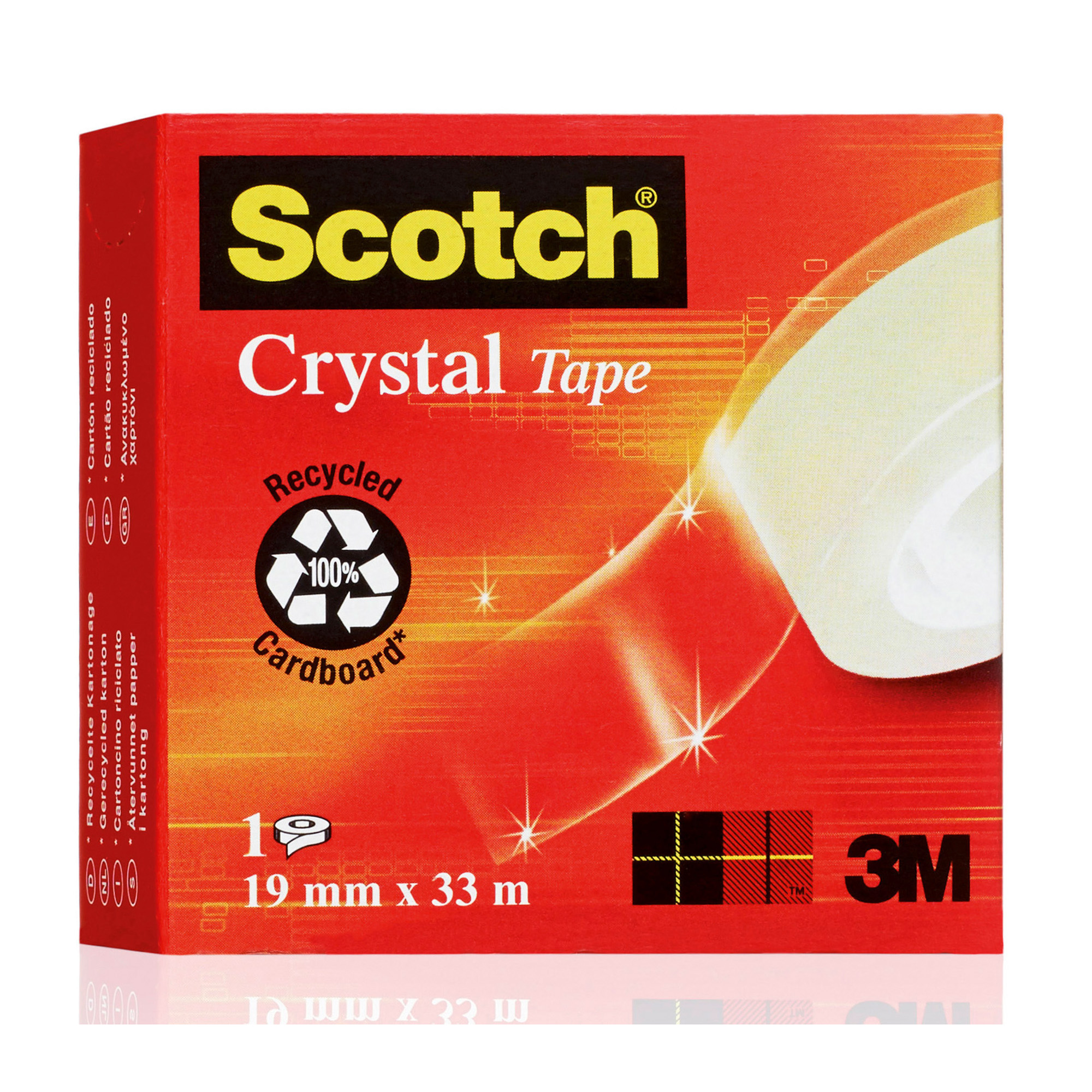 Nastro adesivo Scotch Crystal Permanente, supertrasparente polipropilene 19  mm x 33 m trasparente su