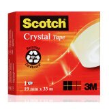 Nastro adesivo Scotch Crystal Permanente, supertrasparente polipropilene 19 mm x 33 m trasparente