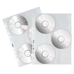 Buste FAVORIT Porta CD e DVD foratura universale Trasparente naturene 10 unità