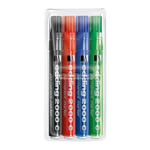 edding 2000C Permanent Marker with Bullet Tip - Assorted Pack of 4