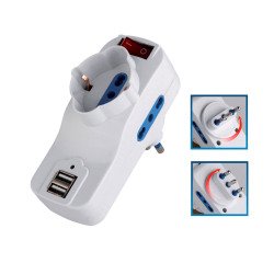 En_adatt rot. 16a 2x2p tbip sch bip usb