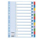 Esselte Mylar Indices 100162 A4 With Reinforced Tabs Multicolour 12 Part Perforated 160 gsm Cardboard 1 to 12