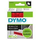 DYMO S0720570 Nastro Standard D1, 12 mm x 7 m, Nero su Rosso