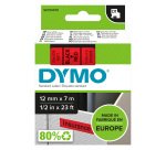 Dymo D1 S0720570 / 45017 Authentic Label Tape Self Adhesive Black Print on Red 12 mm x 7m