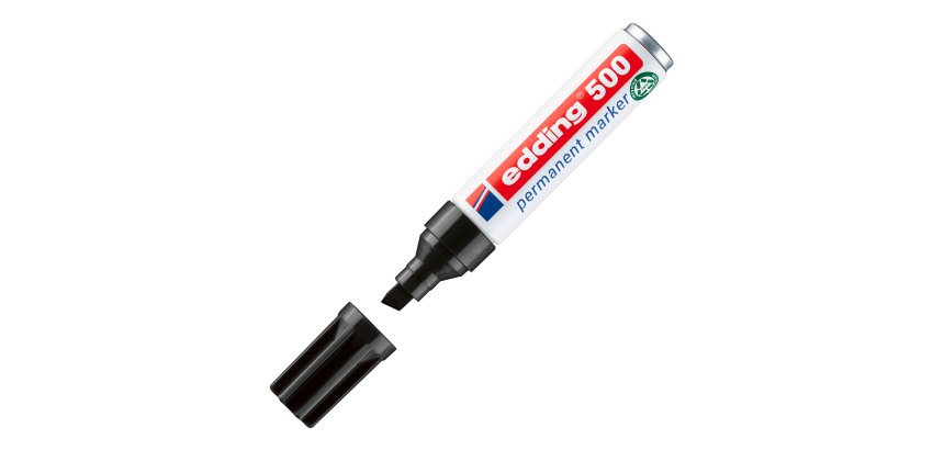 Marcatore permanente edding 500 punta a scalpello nero