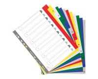 Exacompta Dividers 2512E A4+ Assorted 12 tabs 11 - holes polypropylene 1 to 12