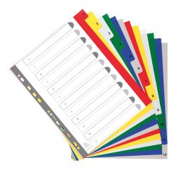 Divisori numerici in polipropilene Exacompta Assortiti 12 tasti da 1 a 12 A4 maxi 24,5 x 29,7 cm