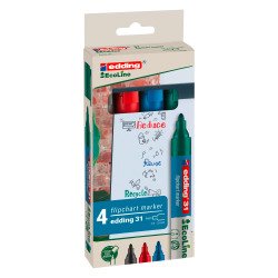 edding Flipchart Marker E31 Round tip Assorted Pack 4