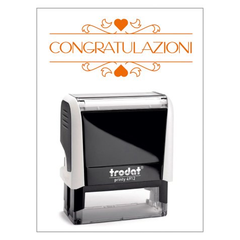 Timbro Trodat Printy 4912 "Congratulazioni" rosso