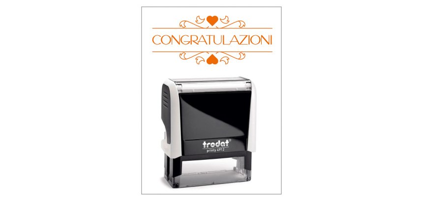 Timbro Trodat Printy 4912 "Congratulazioni" rosso