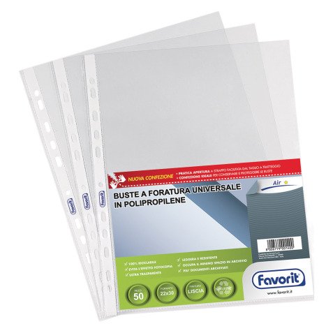 FAVORIT Filling Pockets Standard polypropylene Transparent 50 pieces