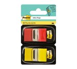 Segnapagina Post-it 680 Rosso, giallo senza rigatura 25,4 x 43,2 mm 2,54 x 4,32 cm 2 unità da 50 strappi