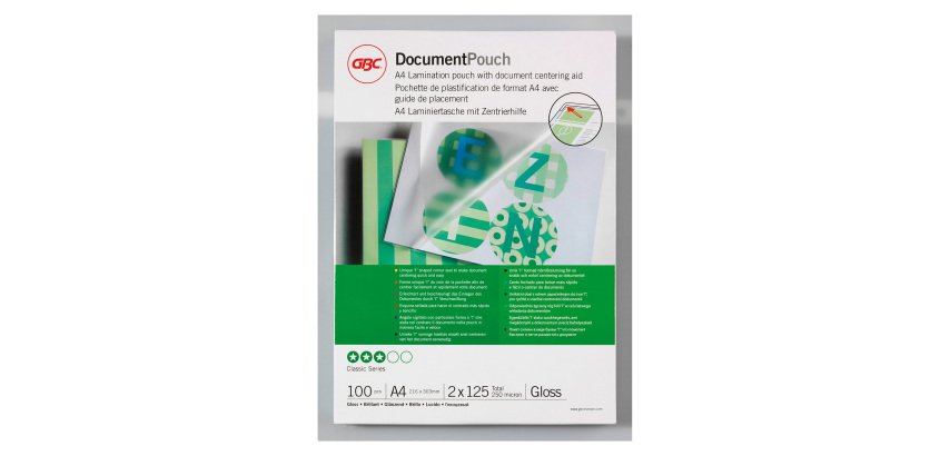 Buste Pouches per plastificazione A4 GBC 2x125 µ - 100 buste