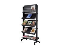 Paperflow Freestanding Literature Display with 5 Shelves for 3 x A4+ Black