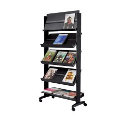 Paperflow Freestanding Literature Display with 5 Shelves for 3 x A4+ Black