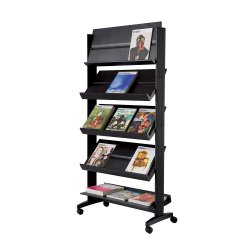 Paperflow Freestanding Literature Display with 5 Shelves for 3 x A4+ Black