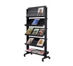 Paperflow Freestanding Literature Display with 5 Shelves for 3 x A4+ Black
