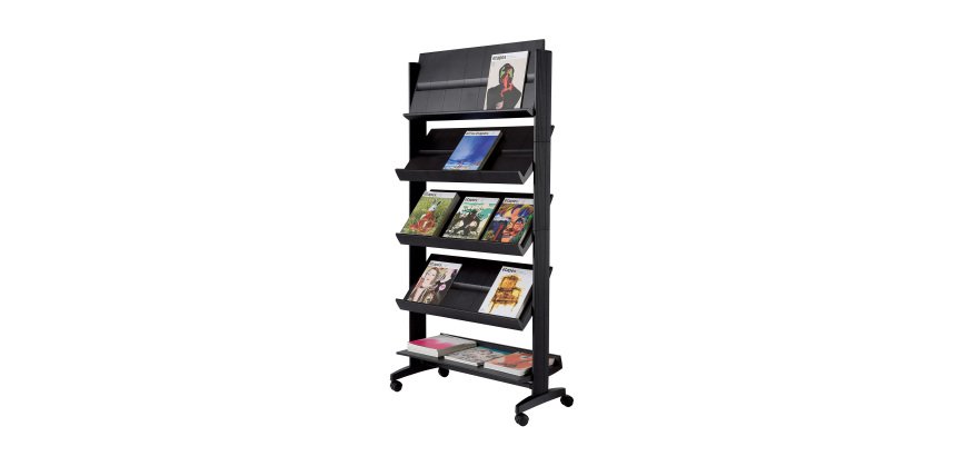 Paperflow Freestanding Literature Display with 5 Shelves for 3 x A4+ Black