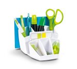 Desktop organizer CEP Gloss Bianco polistirene di alta qualità, riciclabile al 100% 14,3 x 15,8 x 9,3 cm