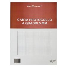 Carta protocollo Bianco a quadretti 200 fogli