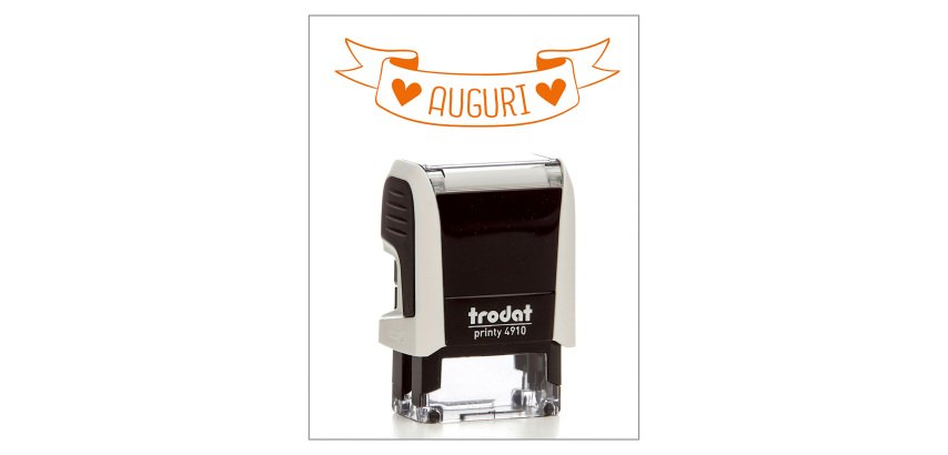 Timbro Trodat Printy 4910 "Auguri" bianco