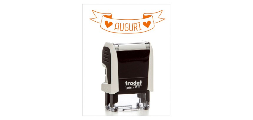 Timbro Trodat Printy 4910 "Auguri" bianco