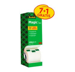 Confezione convenienza 7+1 Nastro adesivo Scotch Magic 810 19 mm x 33 m trasparente