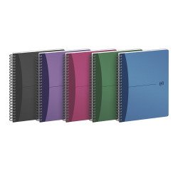Oxford Office Urban Mix A4 Wirebound Assorted Poly Cover Notebook Squared 90 Sheets
