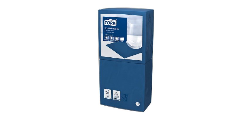 Tovaglioli Tork Cocktail 24 x 24cm – piegatura ¼ - blu - 200 unità