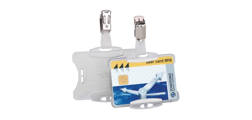 Durable Portabadge Con Clip Per 1 Tessera 54X87 Mm Trasparente 25 Unità