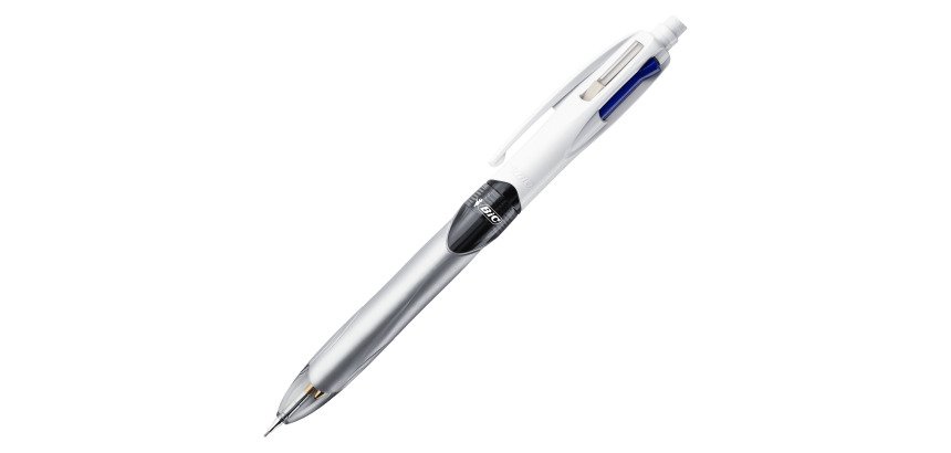 Penna a sfera a scatto BIC 4 Colori Multifunzione 3+1 portamine HB 0,7mm, nero blu rosso,1mm