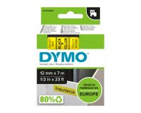 DYMO S0720580 Nastro Standard D1, 12 mm x 7 m, Nero su Giallo