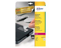 Etichette Avery bianche antimanomissione 45,7x21,2mm, 48 etichette per foglio, adesivo permanente, laser, 20 fogli
