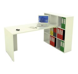 Postazione di lavoro Home Office Cube completa di scrivania e libreria da 6 oppure 9 caselle
