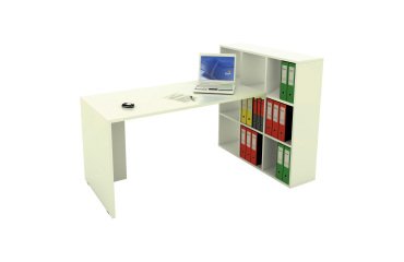 Home Office Cube workstation complete with desk and 6 or 9-compartment bookcase