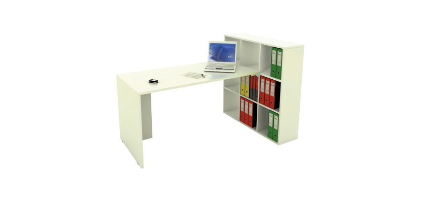 Home Office Cube workstation complete with desk and 6 or 9-compartment bookcase