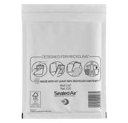 Buste imbottite Sealed Air C/0 - 15 x 21 cm - 79 g/m² bianco senza finestra chiusura autoadesiva - 100 unità