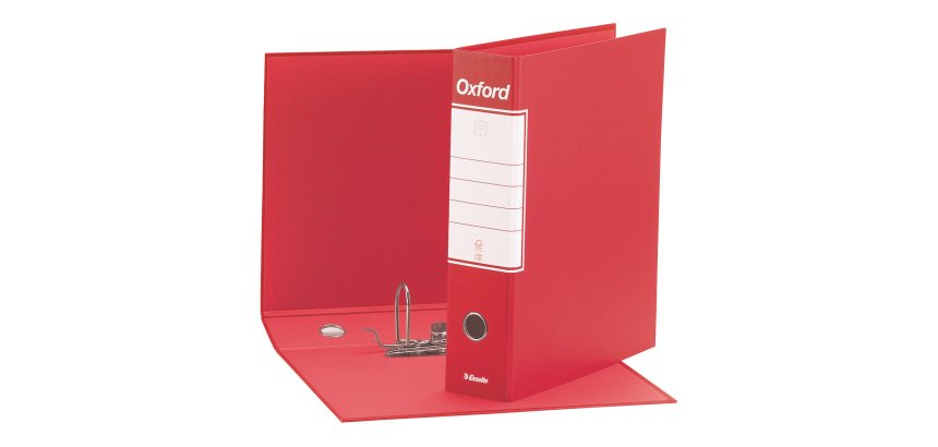 Registratore Commerciale dorso 8 cm Oxford Esselte in cartone 2 anelli A4 rosso 6 pezzi