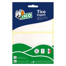 Etichette adesive Tico in carta bianca in bustina scrivibili a mano, 150x115mm, 1 etichetta per foglio, adesivo permanente, 10 fogli