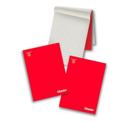 Blocchi Pigna Master A4 Rosso quadretti 10 mm 29,7 (h) x 21 (l) cm microperforazione 90 g/m² 5 unità da 90 fogli