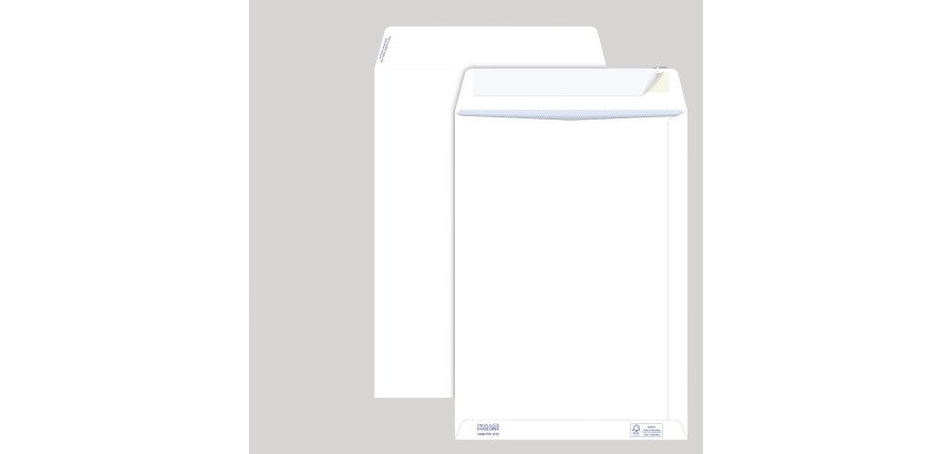 Buste a sacco Pigna C4 80 g/m² bianco senza finestra autoadesiva 500 unità