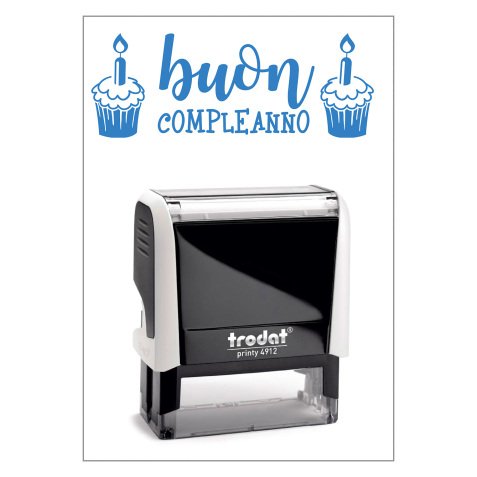 Timbro Trodat Printy 4912 "Buon compleanno" bianco