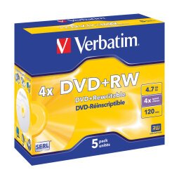 Verbatim DVD+RW 4x 4.7 GB Pack of 5