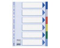 Esselte Dividers Blank A4 Assorted 6 tabs perforted edge pp blank 20 pieces